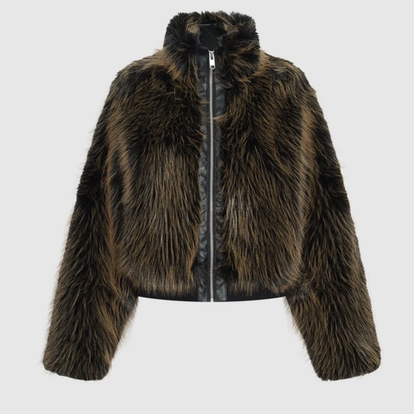 Faux Fur Bomber Jacket - Picture 1 of 2